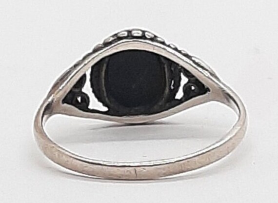 Sterling Silver Onyx Ring Womans Onyx Oval Onyx View 6