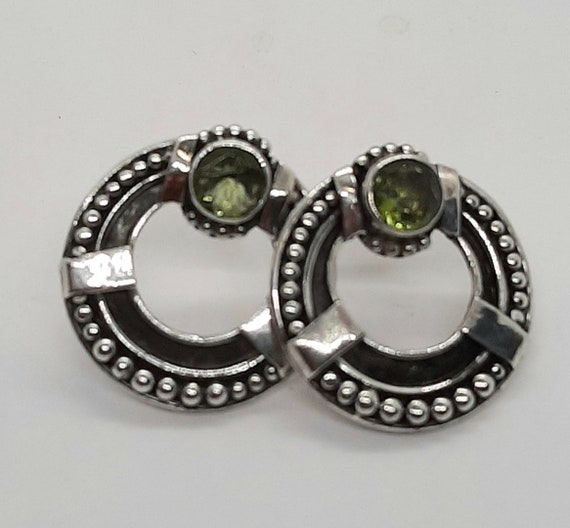 Sterling Silver Peridot Stud Earrings - image 4