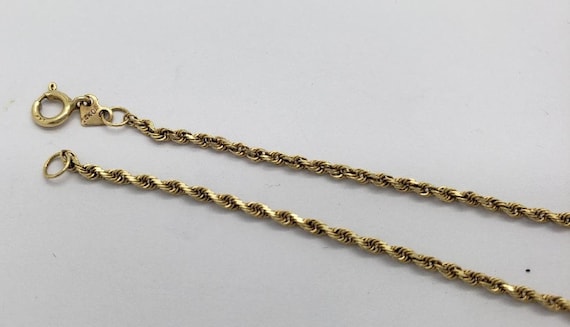 14K Yellow Gold Chain Necklace Rope Style Chain O… - image 7