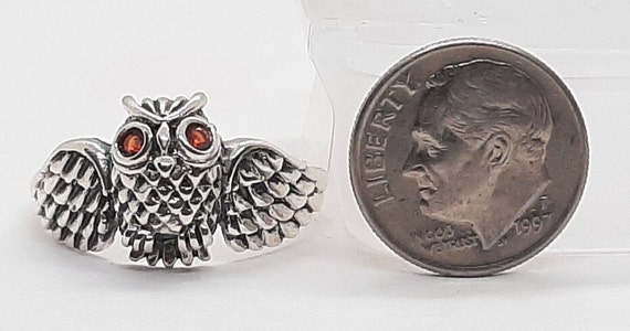 Beautiful Sterling Silver Owl Ring - image 6