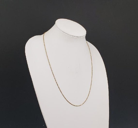 14K Yellow Gold Chain Necklace Rope Style Chain O… - image 1