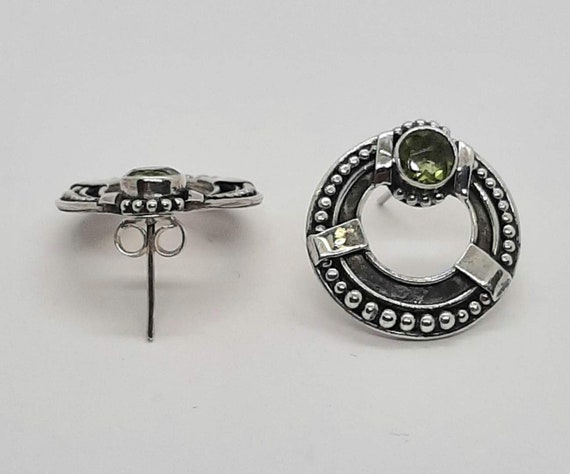 Sterling Silver Peridot Stud Earrings - image 5