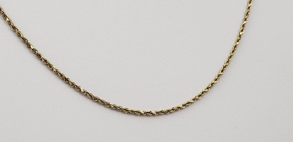 14K Yellow Gold Chain Necklace Rope Style Chain O… - image 2