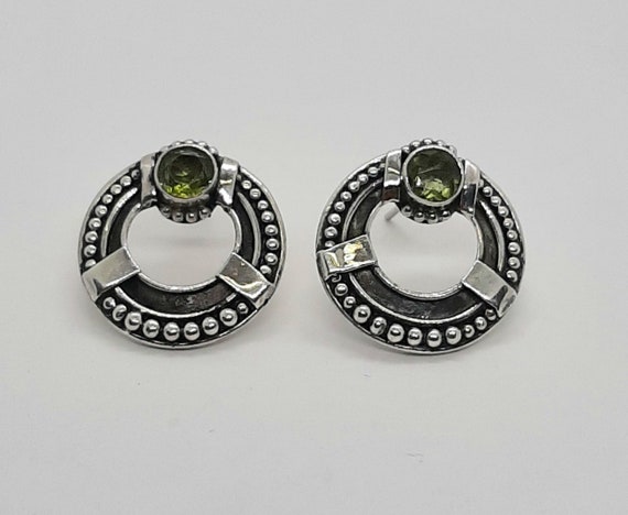 Sterling Silver Peridot Stud Earrings - image 3