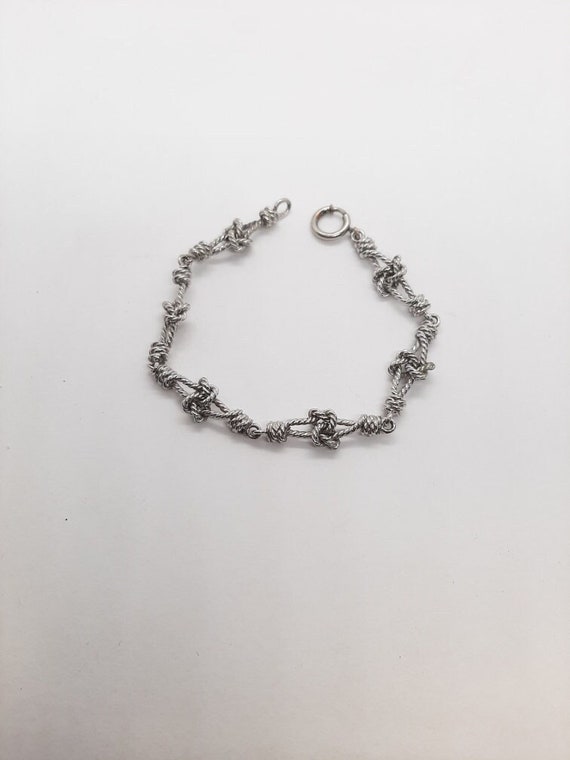 sterling silver tie the knot bracelet