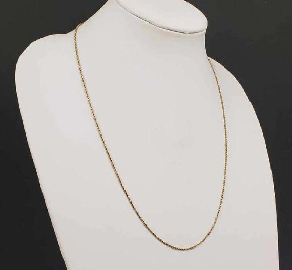 14K Yellow Gold Chain Necklace Rope Style Chain O… - image 3