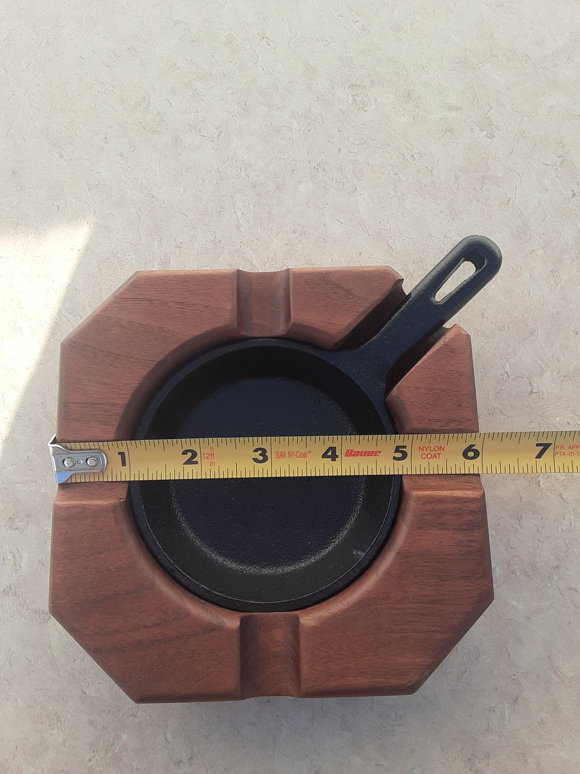 Cigar Ashtray Walnut Cast Iron Mini Skillet Etsy