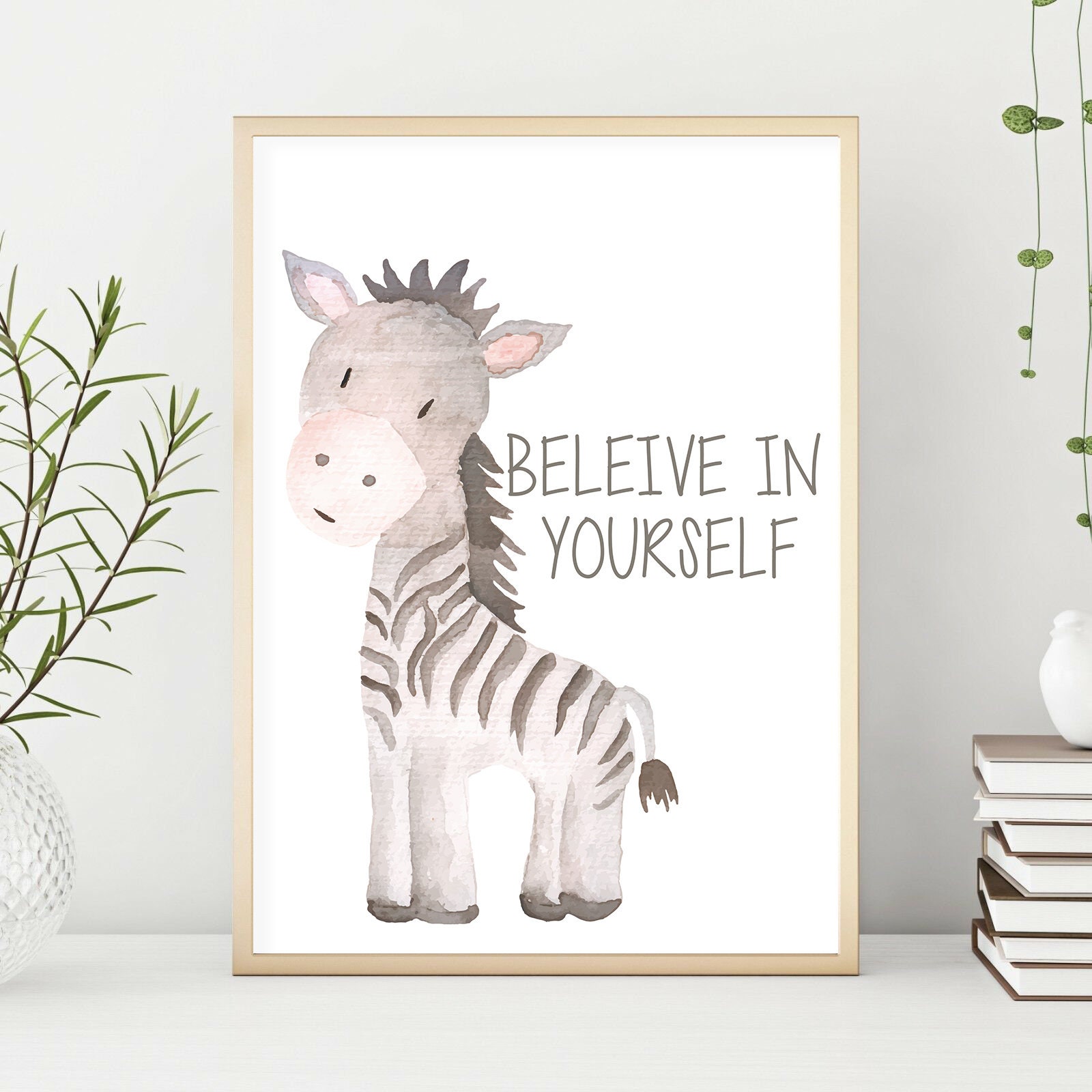 Zebra Nursery Print Wall Art Decor Kids Motivation Boy Nursery Etsy