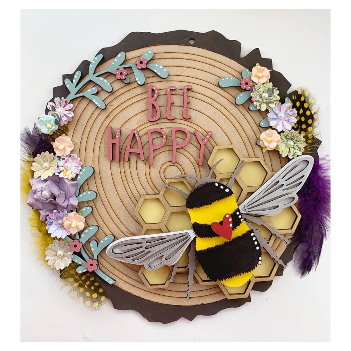 Bee happy plaque Etsy