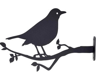 Blackbird Bird Feed Hanger Holder Hook Display Metal Garden Art Ornament