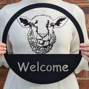 Welcome Metal Sign, Metal Home Decor, Metal Wall Art- **SHEEP, FARM, FARMING