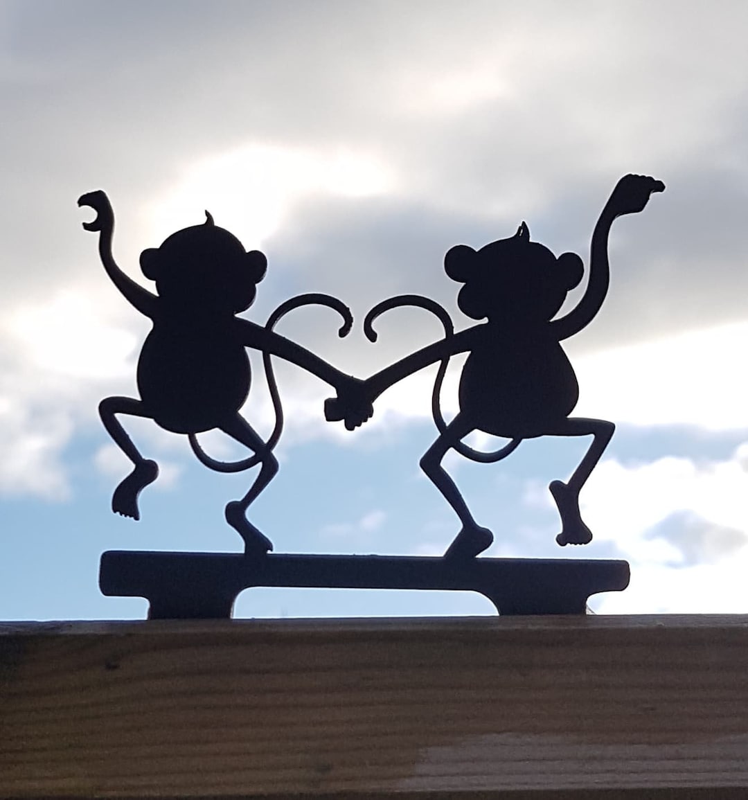Fence Post Topper, Post Top, Garden Ornament- *MONKEYS* - Etsy