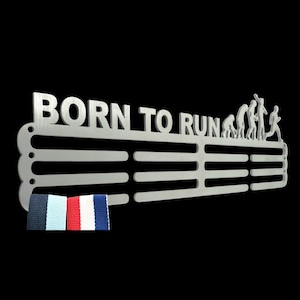 Medal Hanger/Holder/Display/Rack-/Hook *BORN TO RUN*,Silver, store 36 medals, Metal