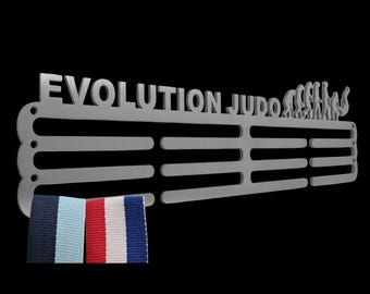 Medal Hanger/Holder/Display/Rack,Hook- Judo, **EVOLUTION JUDO* Silver, store 36 medals, Metal