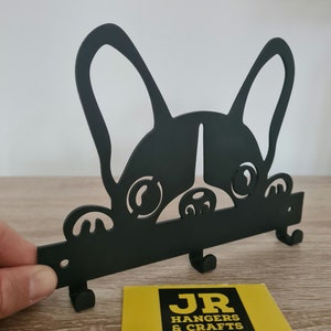 French Bulldog Frenchie Peeking Dog Lead/Leash, Key,Coat,Door, Towel, Hanger,Holder,Rack, Hook- Wall Mounted