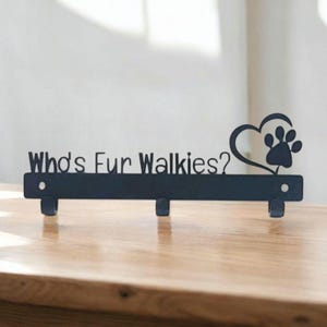 Wer ist Walkies? Hundeleinenhalter | Metall Hundeleine Halter | Wandhaken | Befestigungen enthalten | Hundeliebhaber Geschenk | Leinen | Tierzubehör