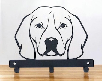 Beagle Dog Lead Hanger | Metal Wall Hook | Powder Coated | Fixings Included | Dog Lead Holder | Pet Leash Rack | Dog Lover Gift | Home Decor