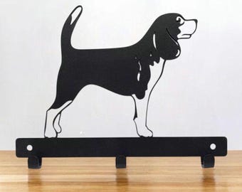 Beagle Dog Lead Hanger | Metal Wall Hook | Powder Coated | Fixings Included | Dog Leash Holder | Beagle Gift | Dog Lover Wall Decor