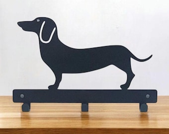 Dachshund Dog Lead Hanger | Sausage Dog Metal Wall Hook | Fixings Included | Dog Lead Holder | Pet Leash Rack | Gift for Dog Lovers