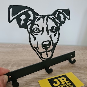 Jack Russell Face Dog Lead/Leash, Key,Coat,Door, Towel, Hanger,Holder,Rack, Hook- Wall Mounted