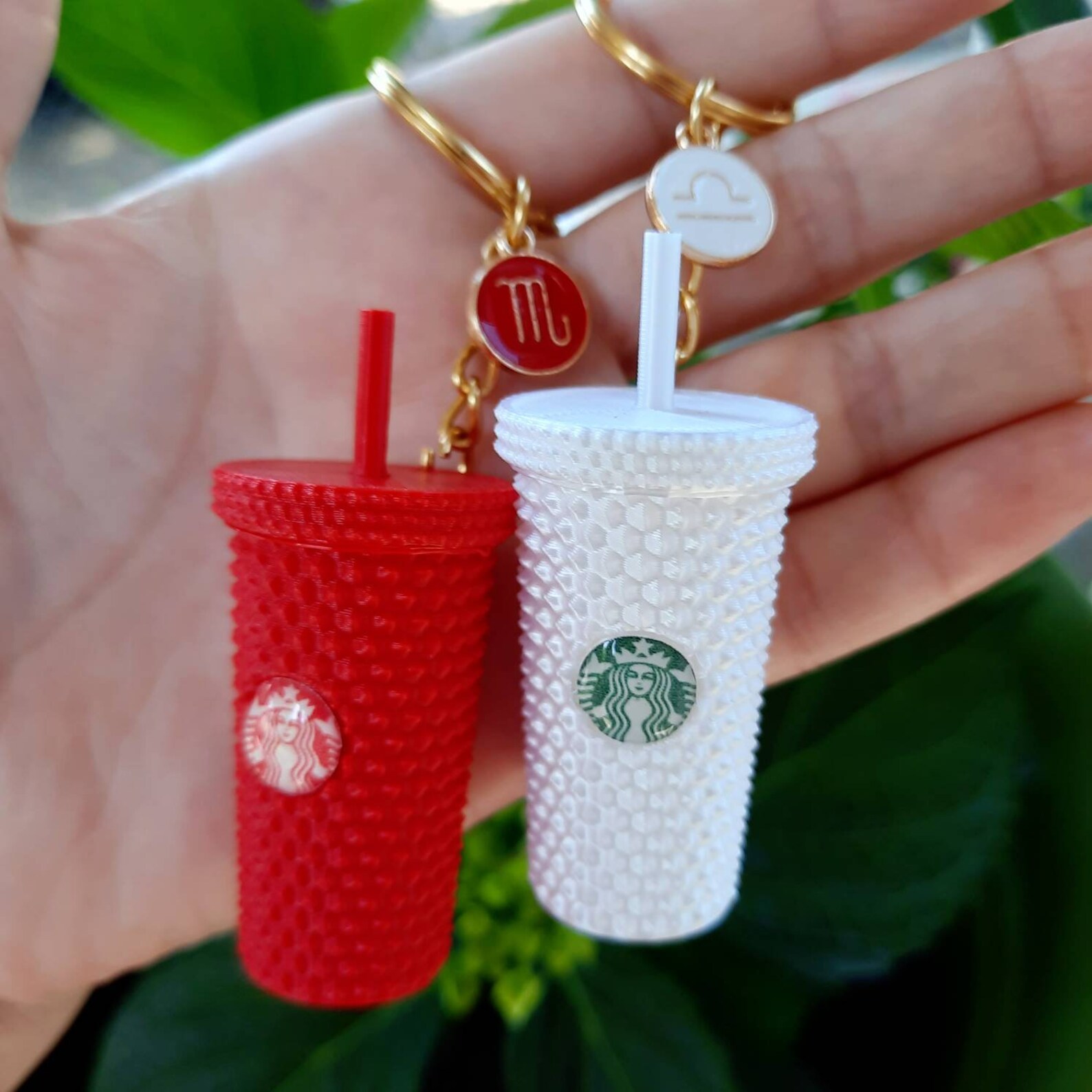 Starbucks Studded Cup Inspired Keychains with Zodiac Etsy