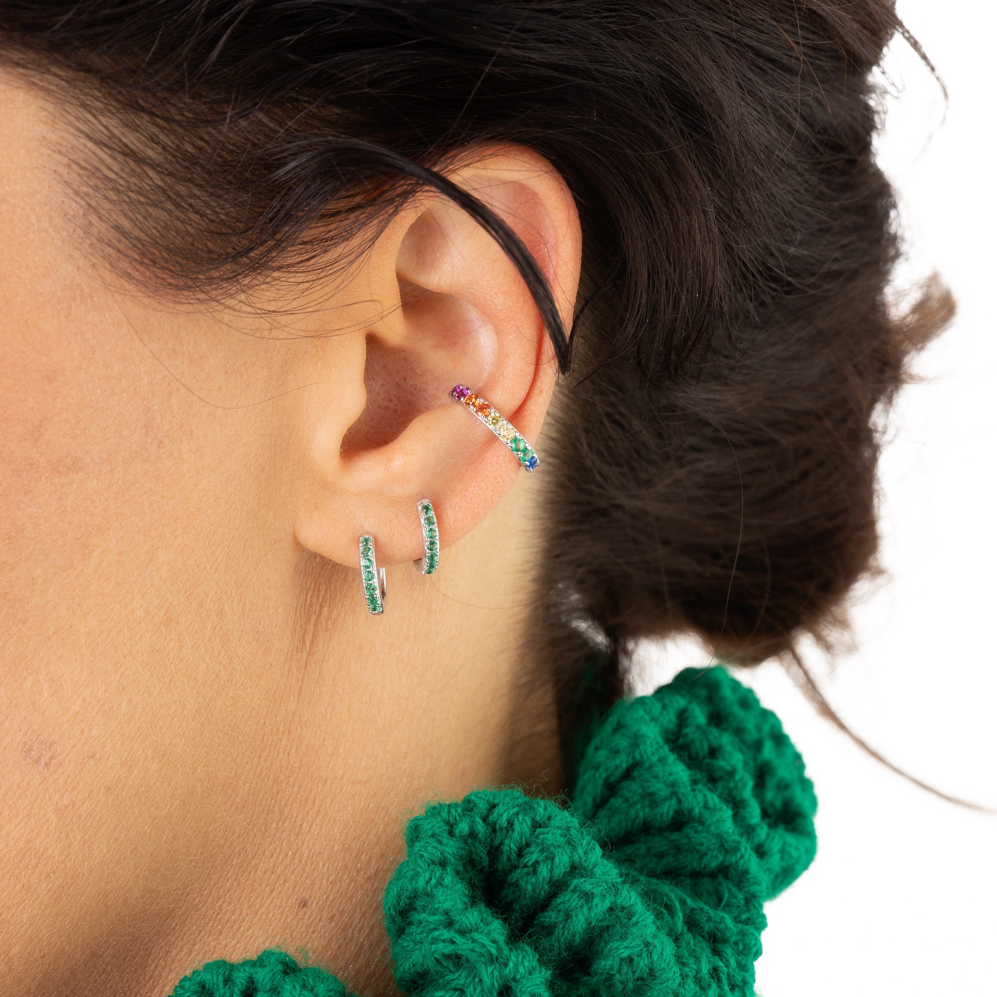 Rainbow Sparkling Ear Cuff Rainbow Ear Cuff rainbow ear Etsy