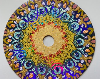 photo Easy Mandala Art On Cd cd mandala etsy
