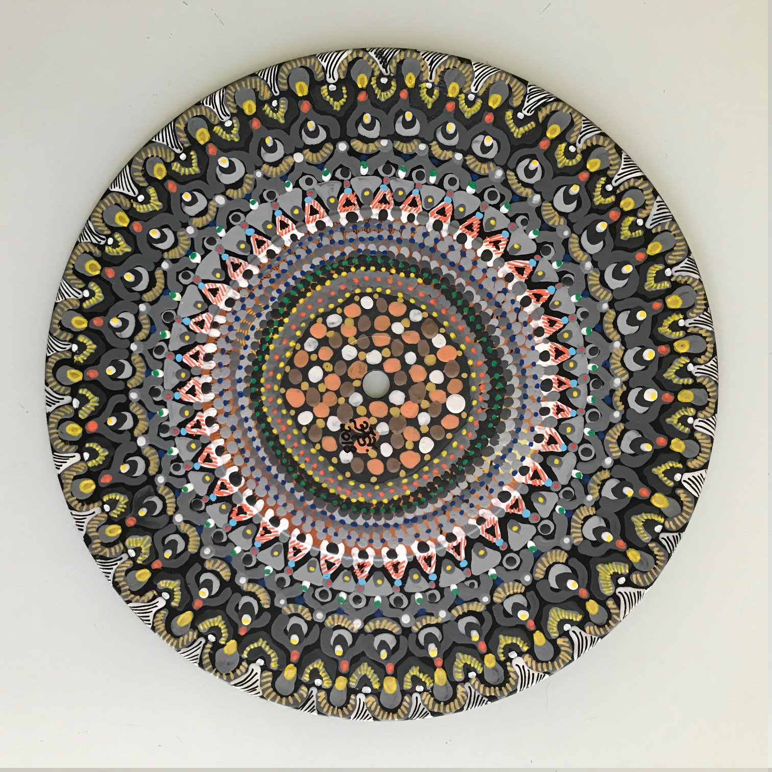 Mandala Painting Wall Art on CD Etsy