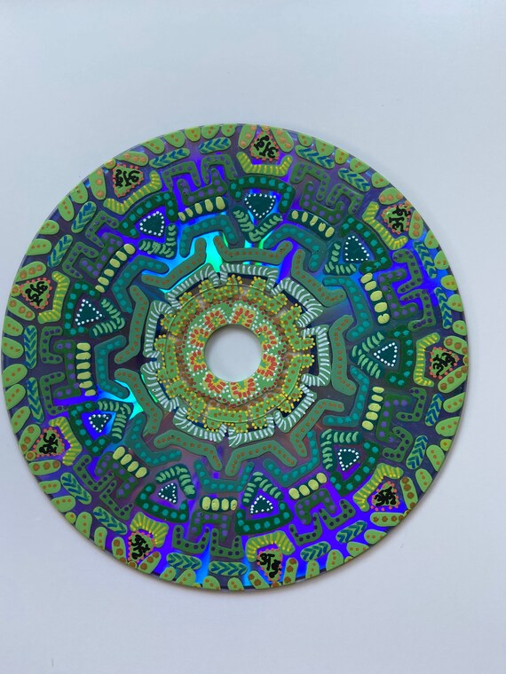 Mandala Painting Wall Art on CD Etsy