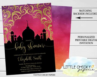 aladdin baby shower invitations