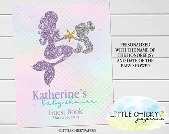 Mermaid Guest Book Etsy