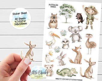 Foglio di adesivi - Adesivi per pianificatori di cuccioli australiani, adesivi per pianificatori di animali, adesivi per album, adesivi per diari, adesivi per bambini