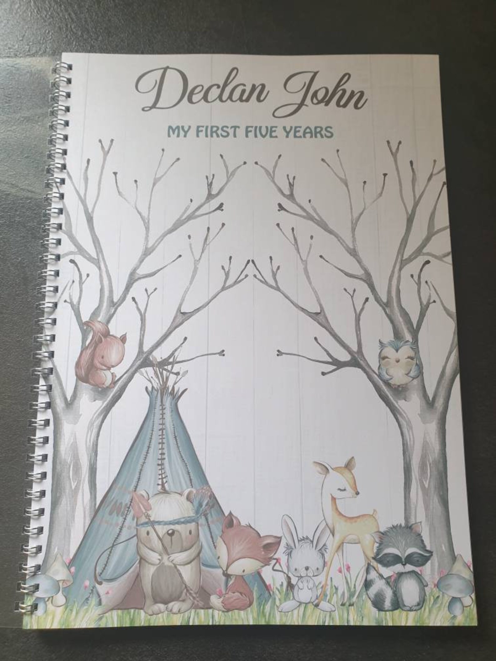 Woodland Animals Baby Book Keepsake Journal First Five Etsy