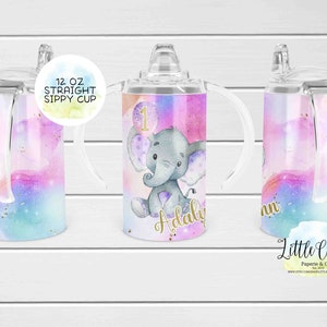 12oz dritto sublimazione sippy cup wrap, Purple Elephant sippy cup Sublimation Design, PNG File, Instant Download, Tumbler Template