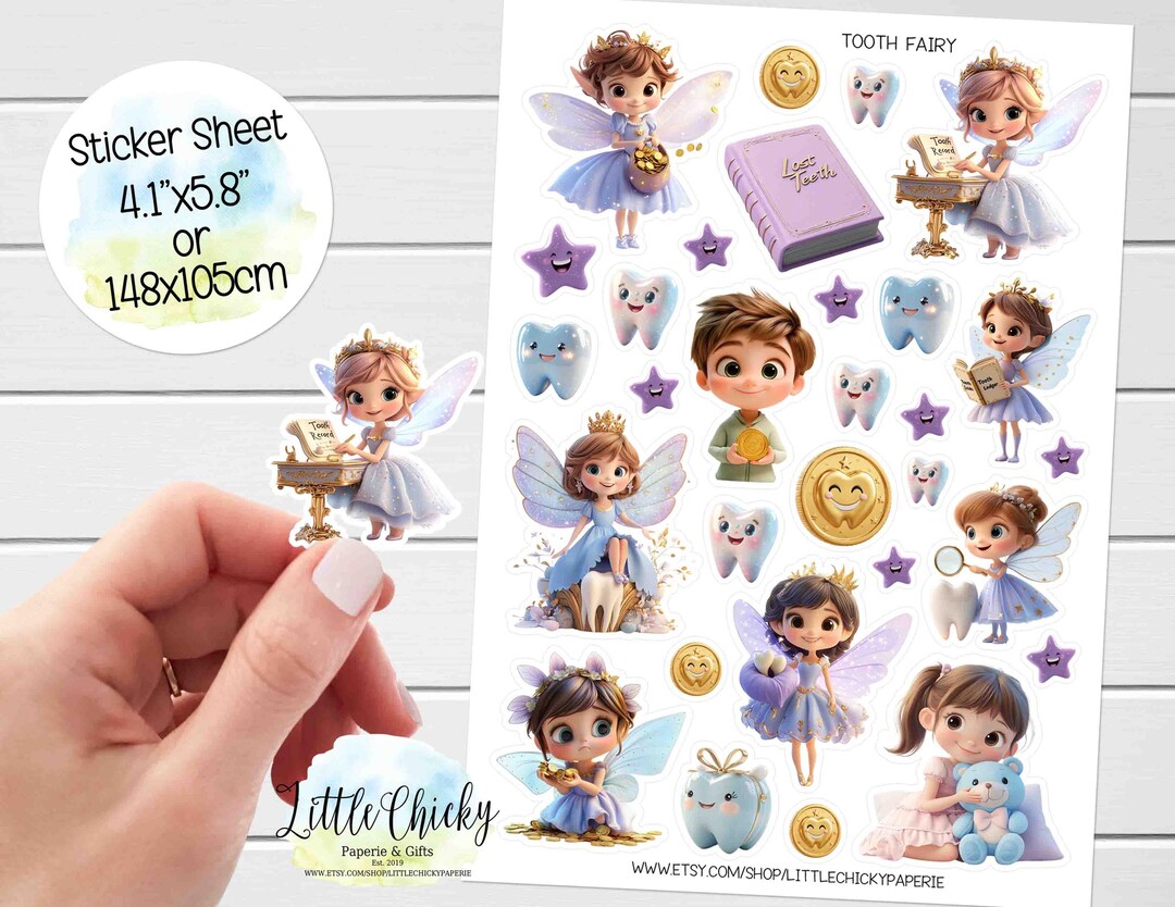 Sticker Sheet - Tooth Fairy Stickers, Planner Stickers, Scrapbook ...