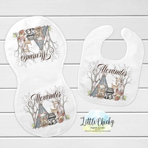 Woodland Animals Sublimation Design, Forest Animals Burp Cloth & Bib Sublimation Design, Baby Sublimation Design, PNG File, Instant Download