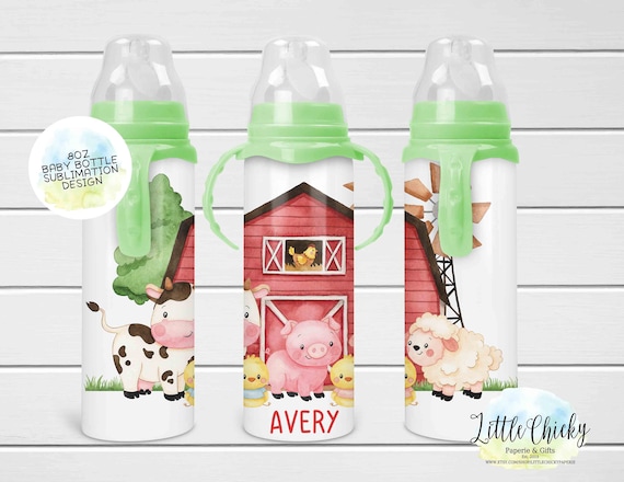 Baby Cow 8oz Baby Bottle Sublimation Design, Kids, Baby Sublimation Design,  PNG File, Instant Download, Tumbler Template