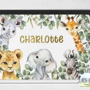 Personalisiertes Kinder-Tischset - Safari-Tischset, individuelles Safari-Tischset, Kleinkindgeschenk, wiederverwendbares BPA-freies Tischset, Geschenk für Kinder