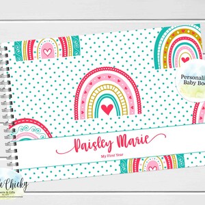 Rainbow Baby Book, Keepsake Journal, Rainbow Baby Book, Milestone Stickers, First Five Years, Baby Book, Baby Shower Gift, Girl baby book