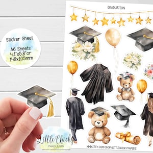 Aufkleber Bogen - Abschluss Aufkleber, Aquarell Aufkleber, Scrapbook Aufkleber, Journal Aufkleber, Baby Aufkleber, Kinder Abschluss