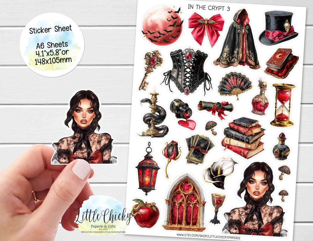Sticker Sheet - in the Crypt 3 Stickers, Halloween Planner Stickers ...