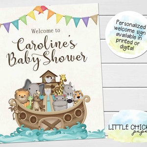Noah&#39;s Ark Baby Shower Welcome Sign, DIGITAL Noah&#39;s Ark Welcome Sign, Printable Noah&#39;s Ark Baby Shower Welcome Sign, Birthday Welcome Sign