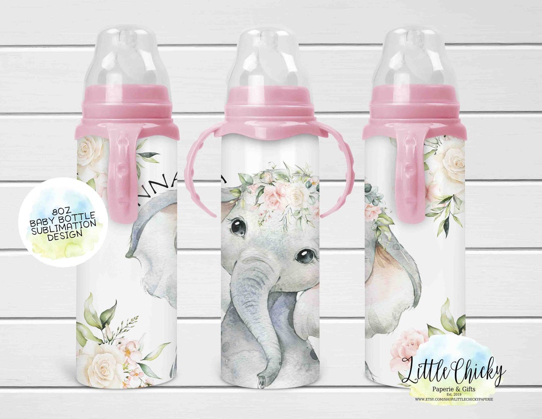 8oz Baby Bottle Sublimation Design, Boho Elephant 8oz Baby Bottle  Sublimation Design, Boho Elephant PNG, Instant Download, Tumbler Template