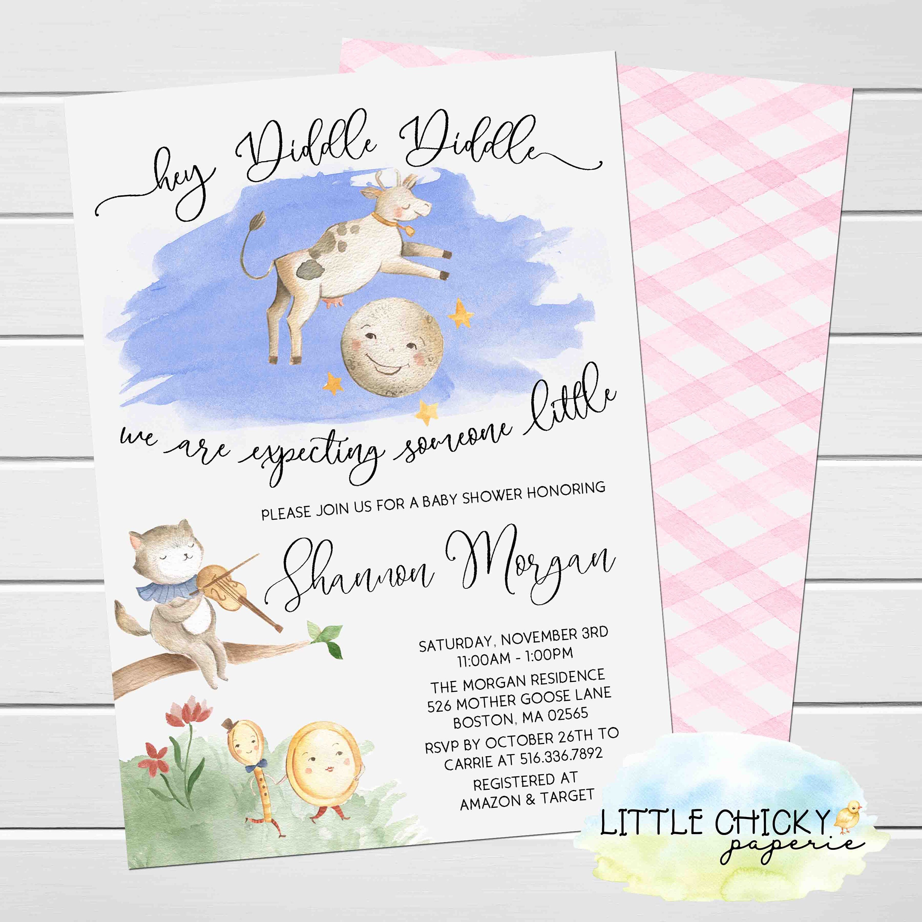 Mother Goose Baby Shower Invitation Set Nursery Rhyme Baby Etsy