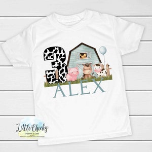Blue Farm 3rd Birthday Sublimation PNG, Birthday Shirt, Sublimation File, Instant Download, PNG, Baby Shirt