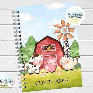 Farm Animals Baby Keepsake Journal, Barnyard First Year Baby Book, First Five Years Baby Book, Matching Milestone Stickers, Baby Gift
