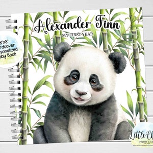Panda Baby Keepsake Journal, Panda Bear Personalized Baby Book, Milestone Stickers, First Five Years, Baby Book, Baby Shower Gift