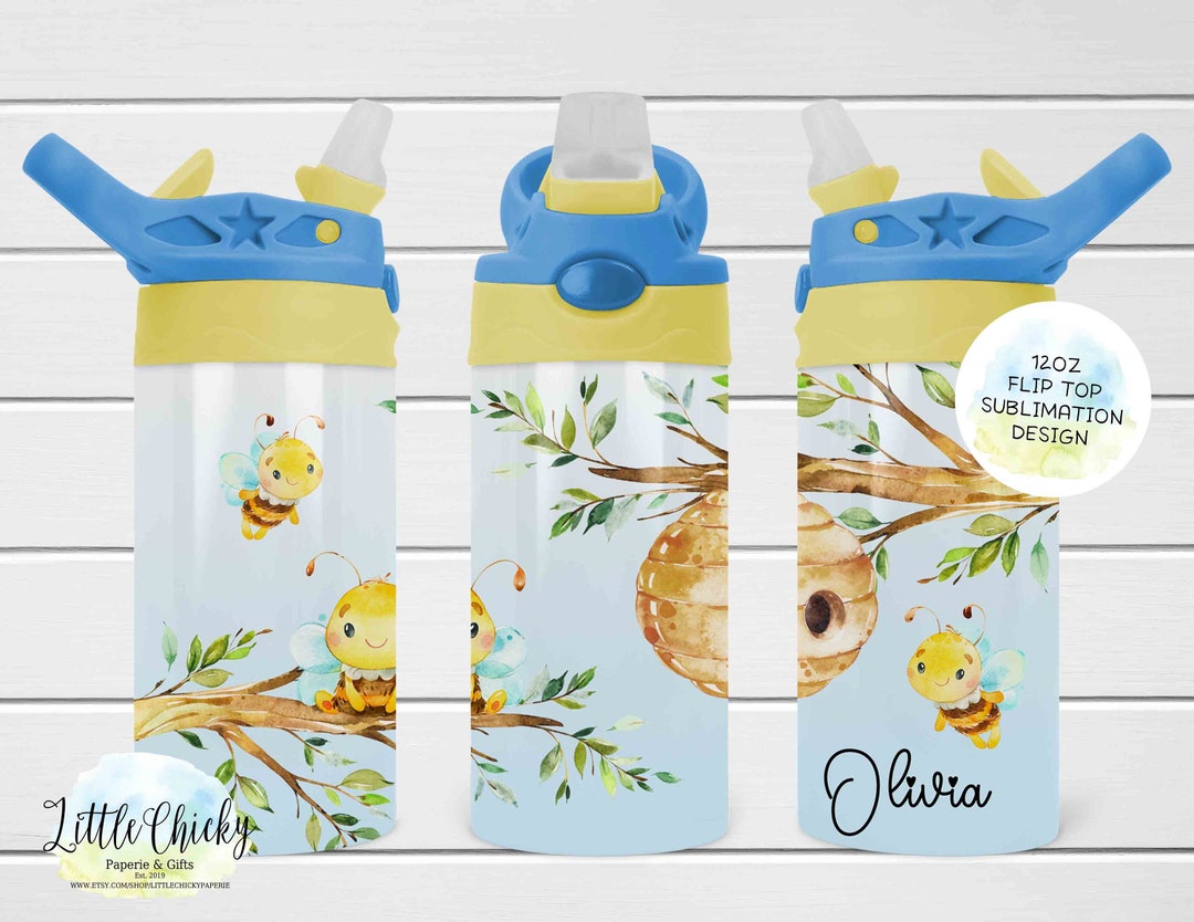 12oz Kids Flip Top Sippy Cup Sublimation Design, Bumblebee Flip Top ...