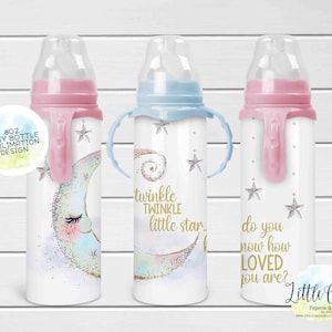 8oz Baby Bottle Sublimation PNG, Twinkle Twinkle Little Star Baby Bottle Sublimation Design, PNG File, Instant Download, Tumbler Template