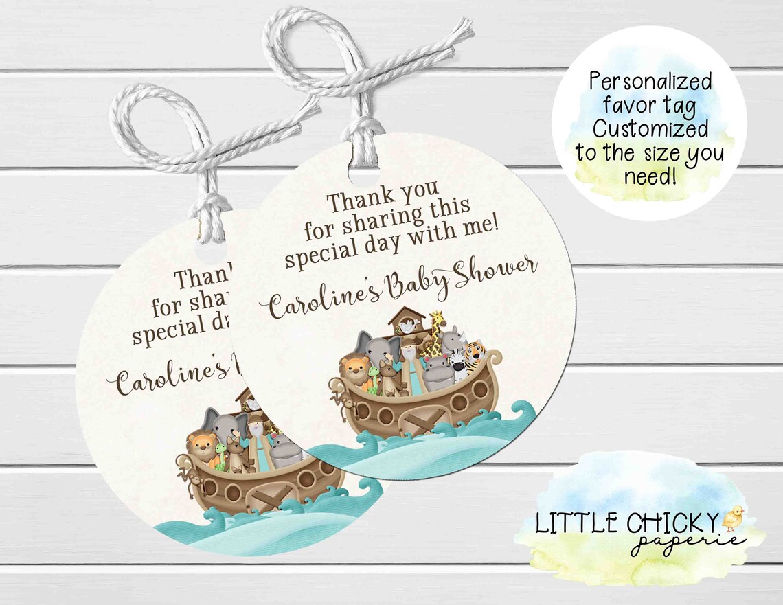 Noah's Ark Favor Tags Baby Shower Favor Tags Birthday | Etsy